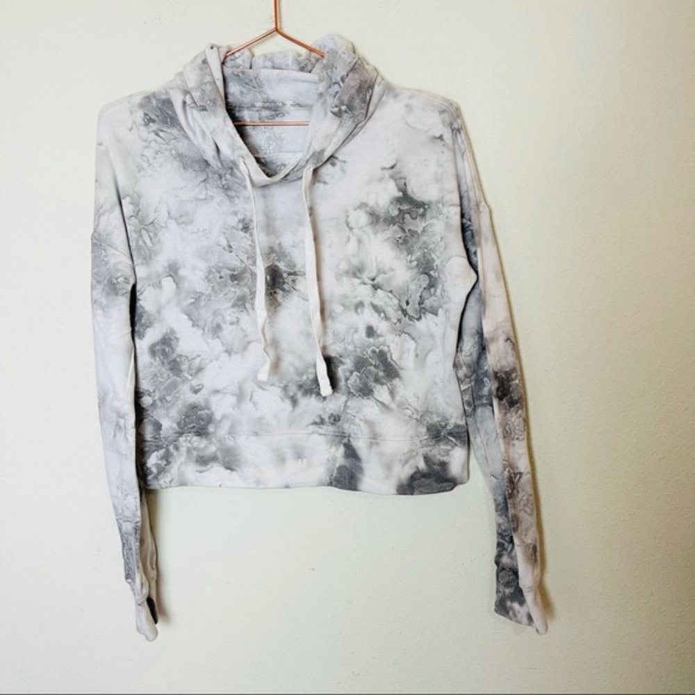 EUC SO Grey Tie Dye Cropped Hoodie S